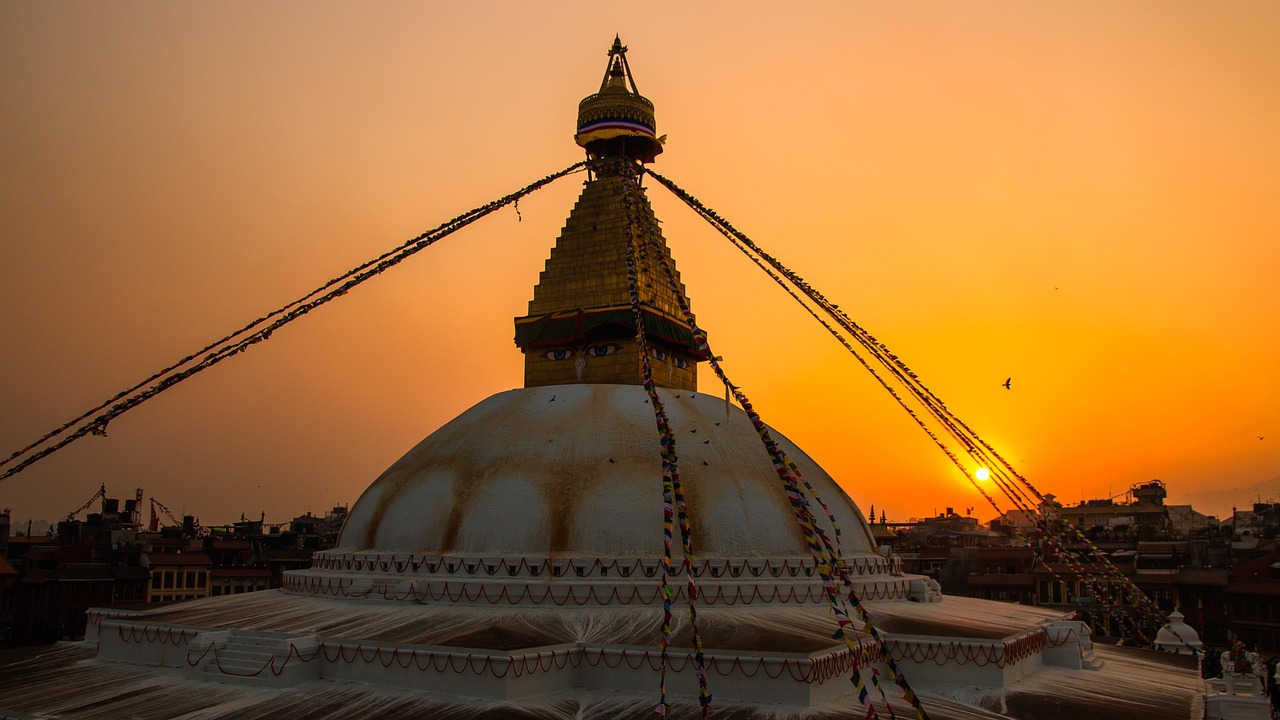 Baudha, stupa, sunset, temple, ancient, asia, heritage, blue sky, architecture, travel, famous, tourism, pagoda, nature, culture, religious, landscape, religion, buddhist, buddhism, sunrise, landmark,