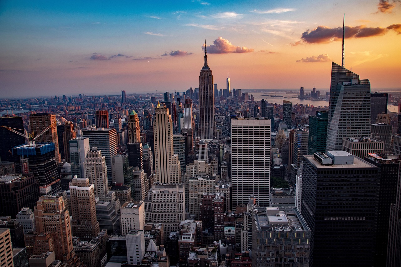Sunset, manhattan, city, skyline, architecture, usa, america, cityscape, nature, nyc, travel, new, skyscraper, downtown, york, view, new york city, dusk, empire, state, empire state building, panorami