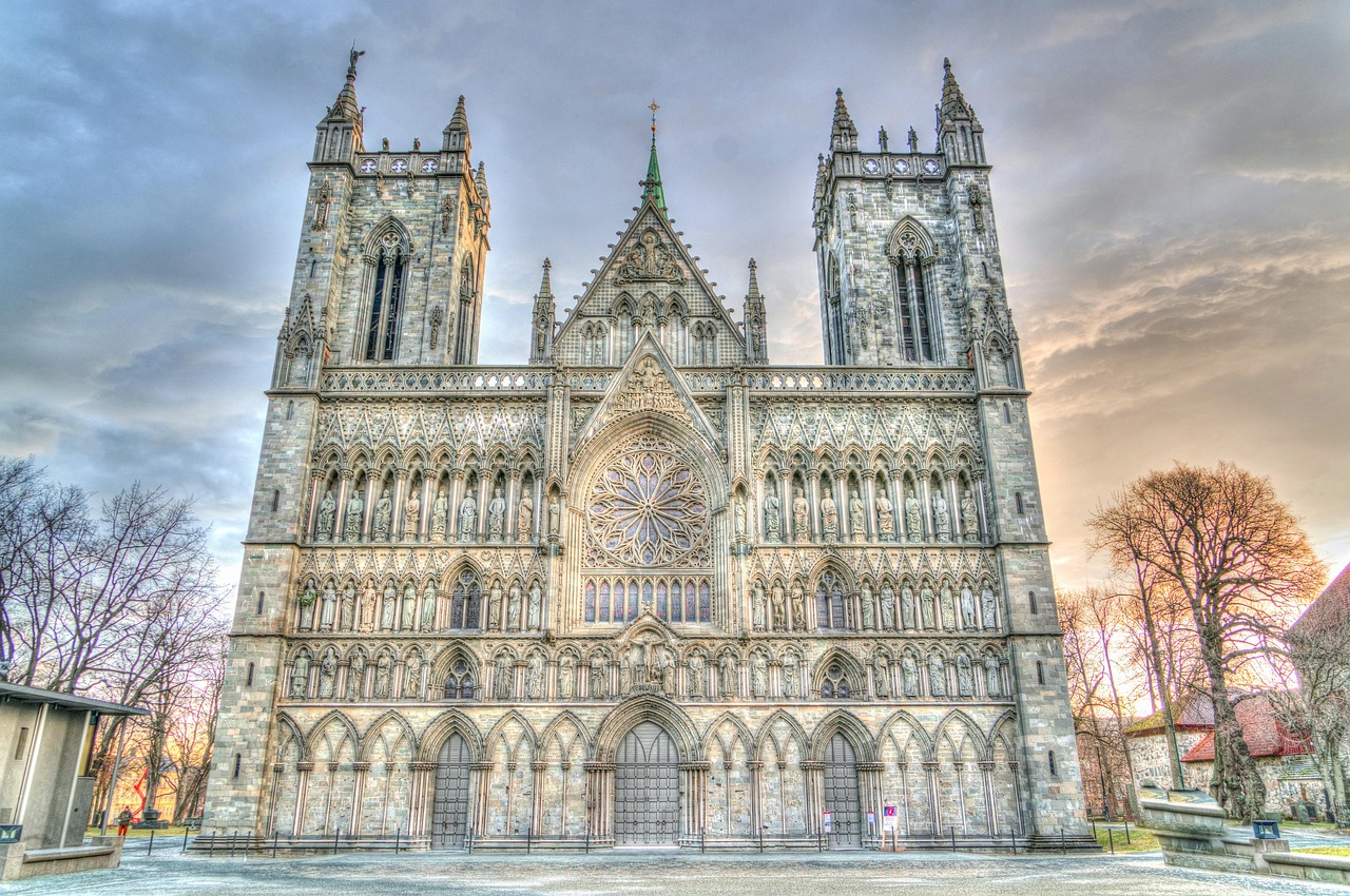 Nidaros cathedral, trondheim, norway, cathedral, architecture, landmark, church, building, religion, gothic, old, religious, stone, tourism, scandinavia, sculpture, facade, decoration, famous, travel,