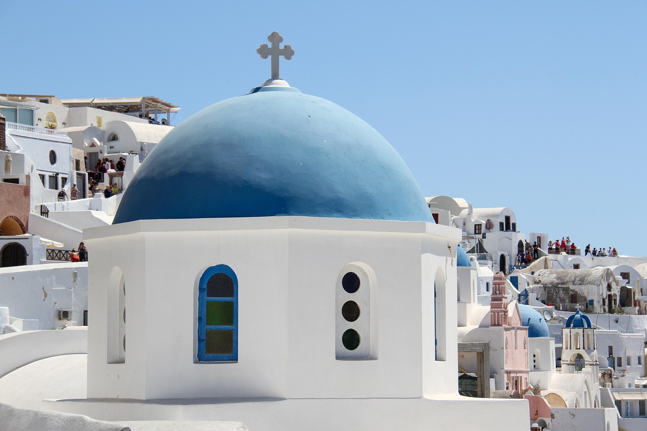 Church, town, cyclades, nature, santorini, oia, greece, travel, summer