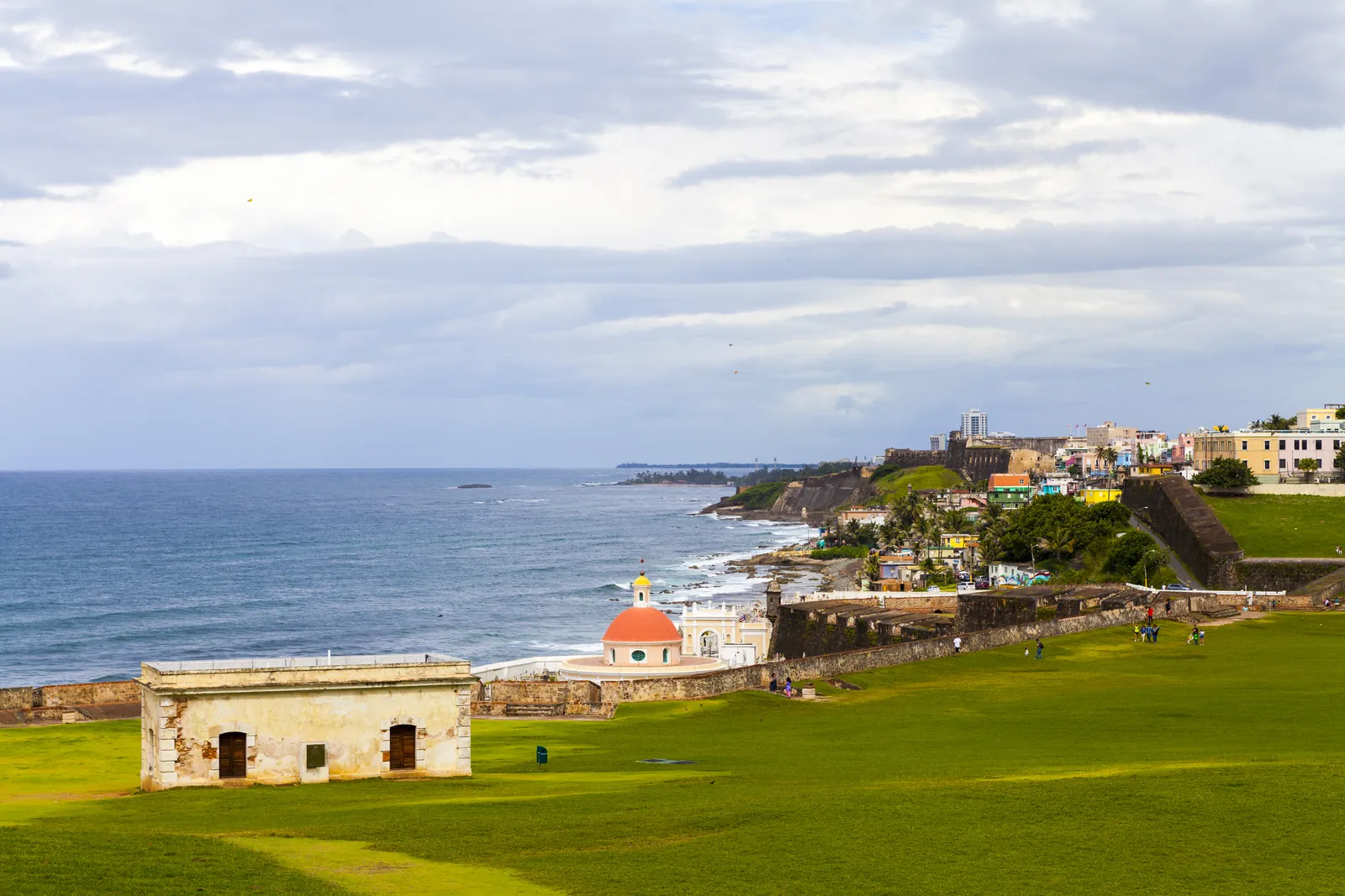 The Atlantic coastline of Old San Juan, Puerto Rico