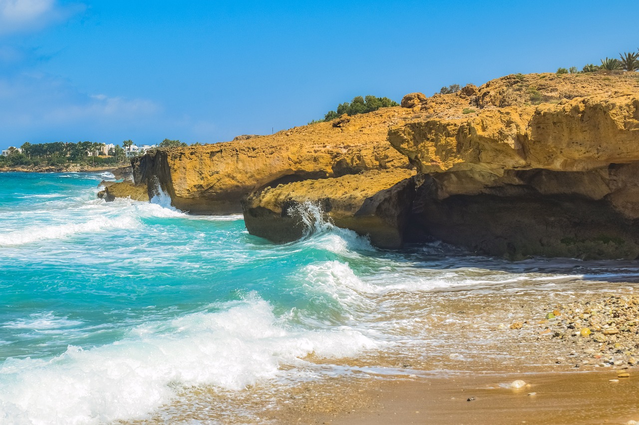 Beach, sea, coast, waves, summer, nature, cyprus, landscape, paphos, paphos, paphos, paphos, paphos, paphos
