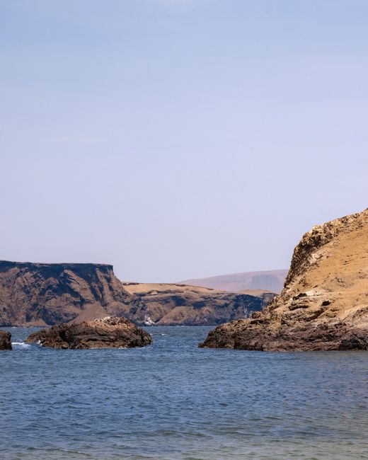 Stunning cliffs and ocean view in Paracas National Reserve, Peru, capturing natural beauty.