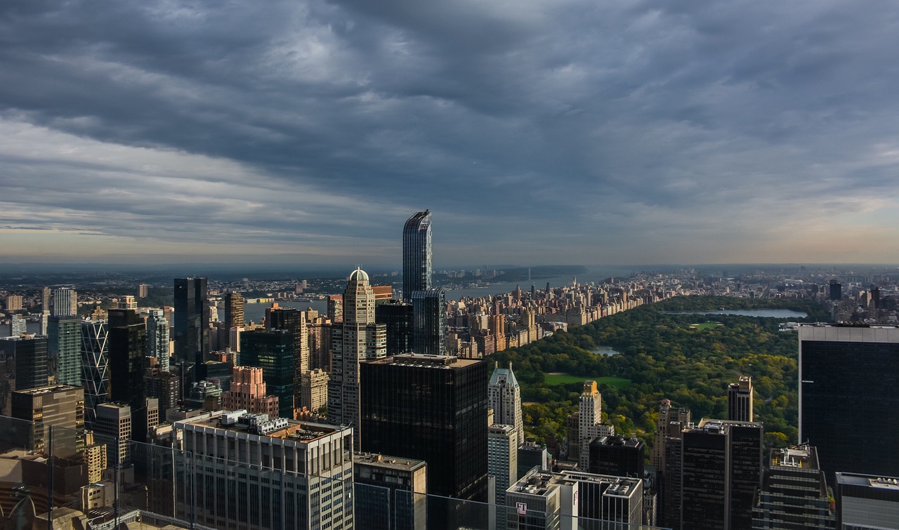City, building, park, sky, clouds, manhattan, architecture, buildings, skyline, america, roofs, panorama, towers, central park, nature, new york, united states