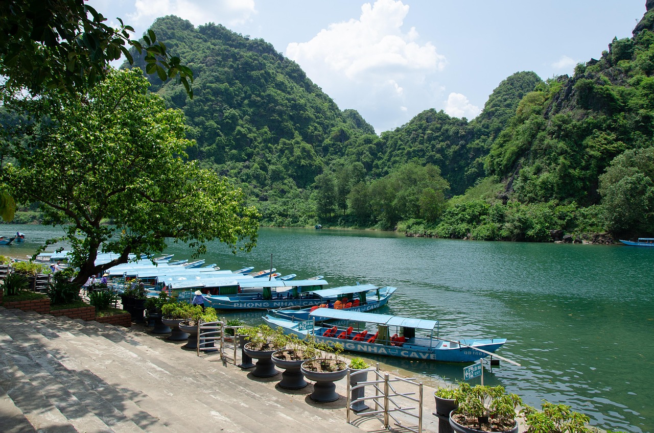 River, boats, phong nha, vietnam, motorboat, boat trip, karst mountains, vietnam, vietnam, vietnam, vietnam, vietnam