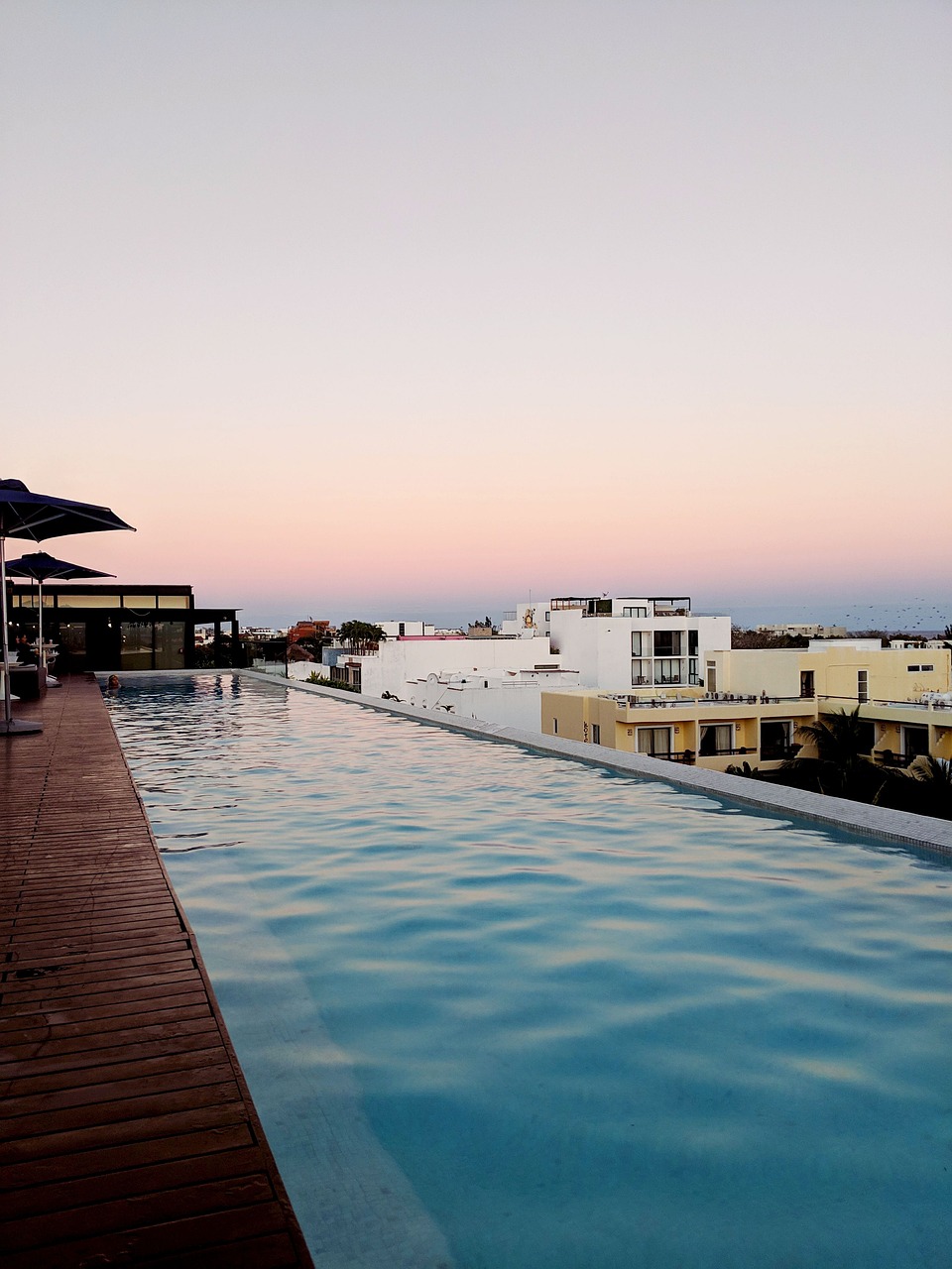 Pool, sunset, mexico, playa del carmen, nature, rooftop, blue, tourism