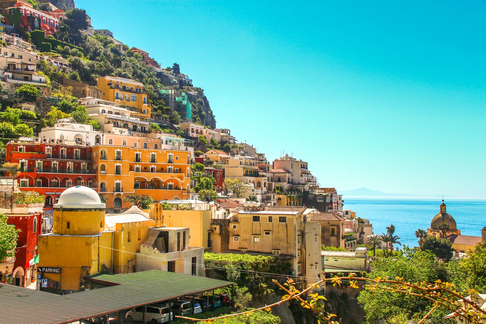 Colourful houses of Positano climbing the cliffs of the Amalfi Coast