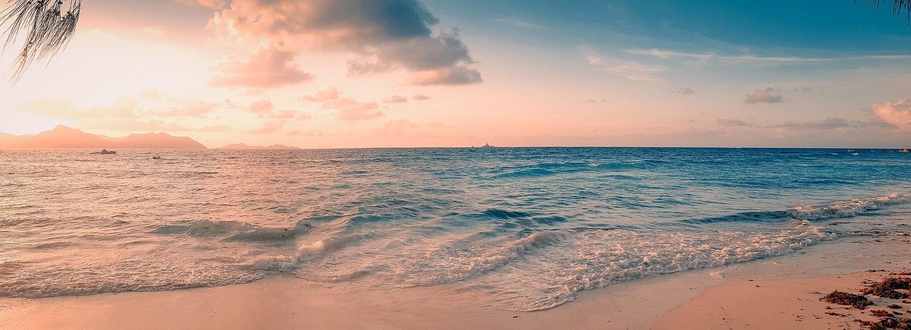Seychelles, panorama, the sea, ocean, holiday, sand, island, paradise, nature, beach, coast, water, the tropics, islands, recreation, travel, tropical, blue, sunset, la digue, praslin, seychelles, sey