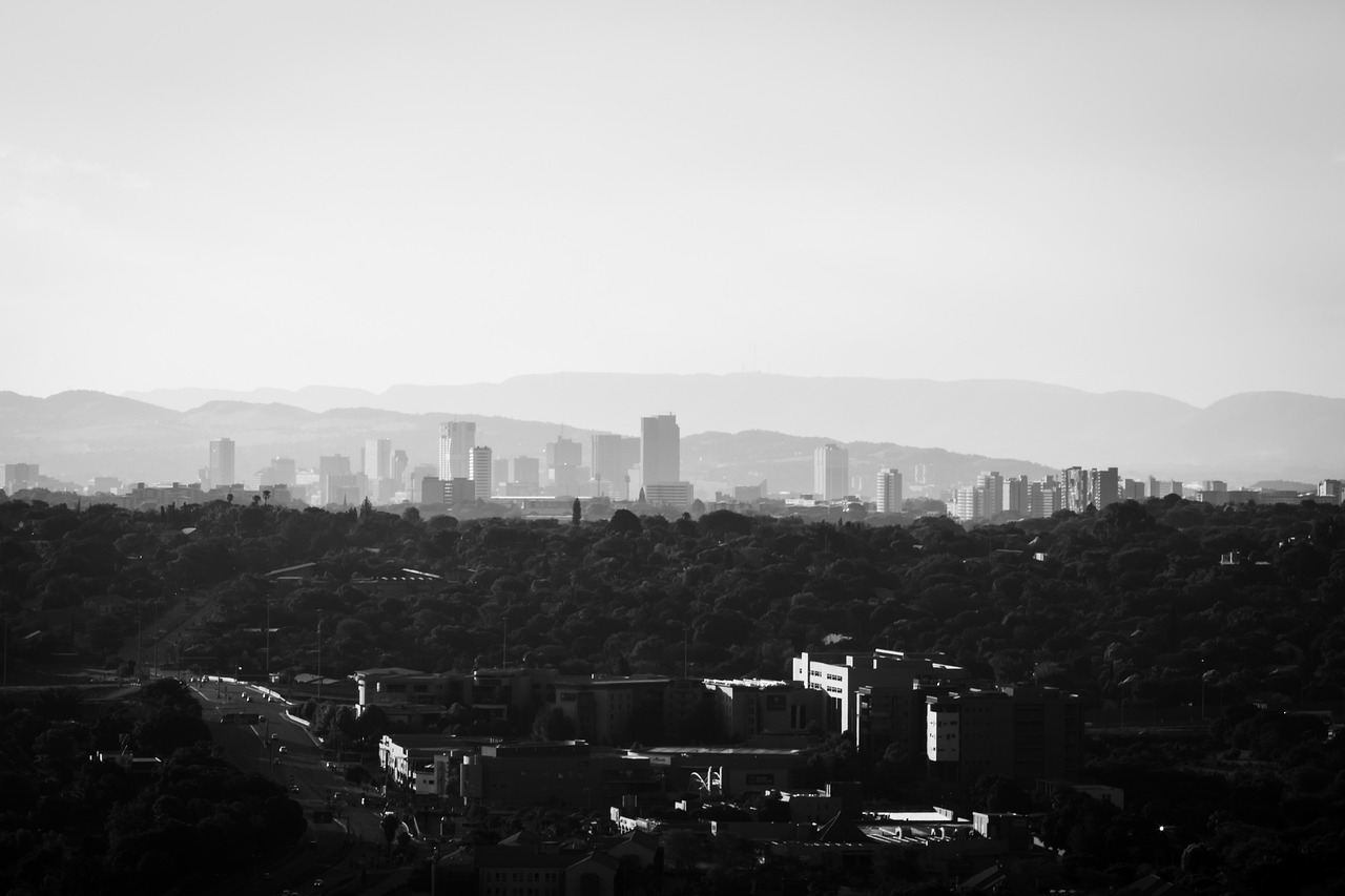 Buildings, fog, urban, hills, city, skyline, city center, pretoria, south africa, pretoria, pretoria, pretoria, pretoria, pretoria