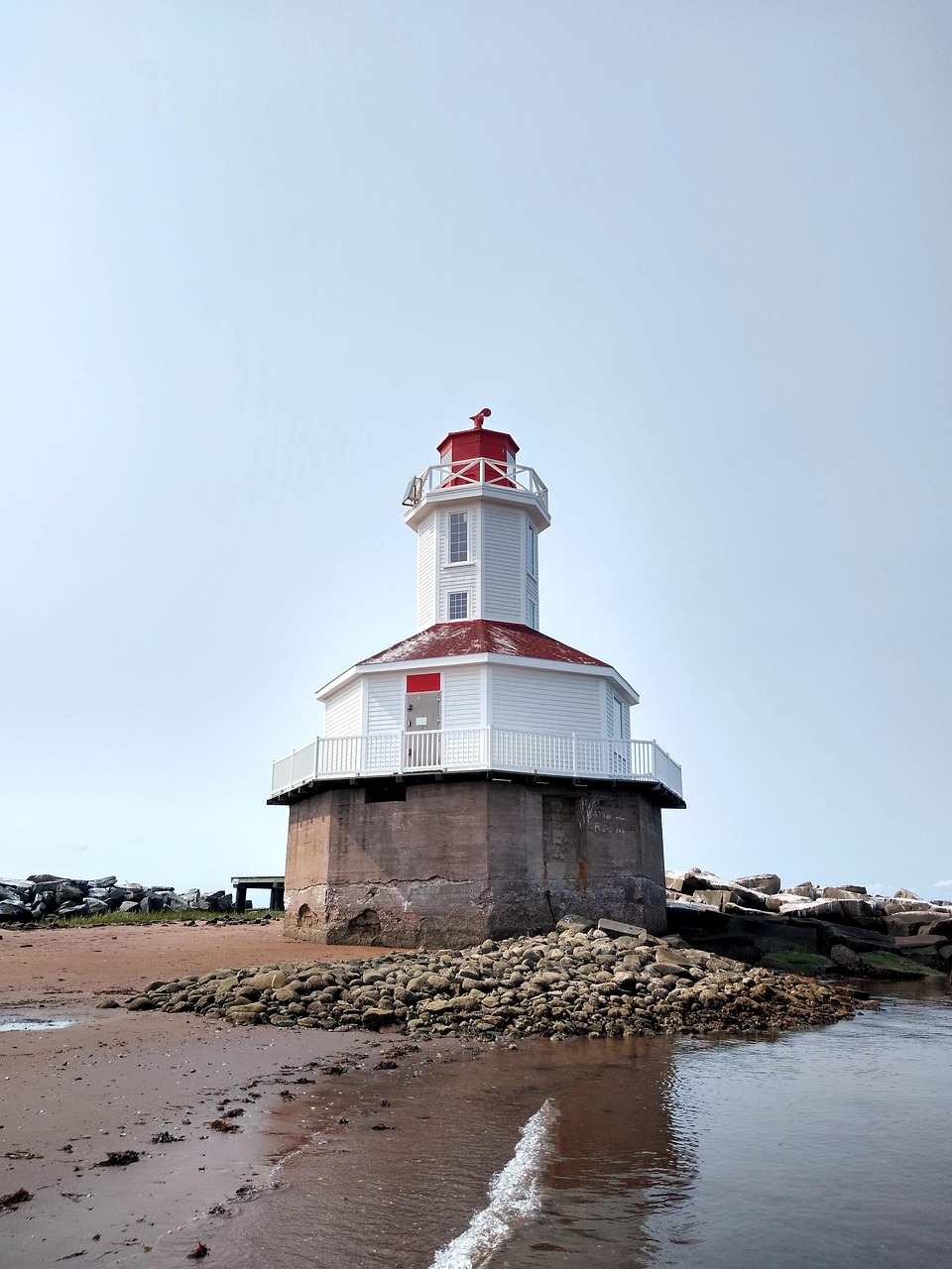 Pei, canada, prince edward island, summerside, lighthouse, caisson, navigation, shore, shoreline, coast, nature, maritime, ocean, sea