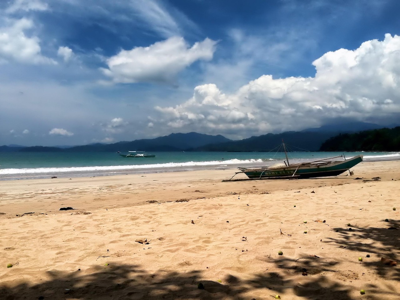 Philippines, nature, sea, ocean, water, beach, mountains, boat, sky, clouds, scenic, tropics, waves, Philippines, Puerto Princesa City, Mimaropa