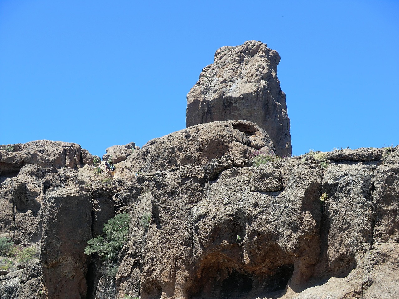 Roque nublo, mountain, volcano, canary islands, nature, cloud rock, spain, rock, gran canaria