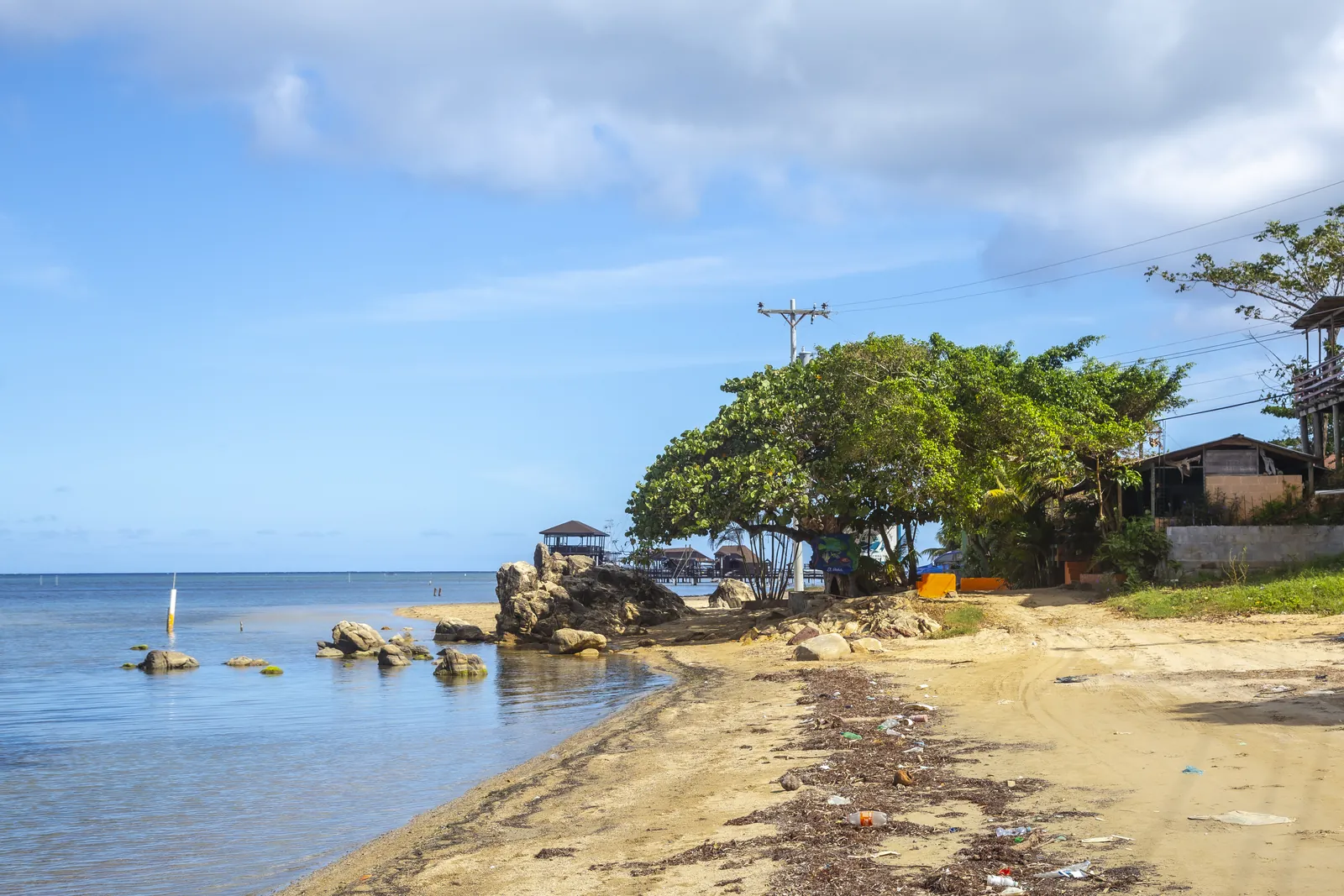 Sandy Bay beach trail on Roatan Island. Honduras