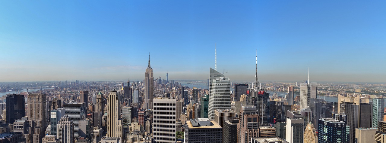 New york, skyline, manhattan, nyc, skyscraper, panorama, skyscrapers, ny, usa, america, big apple, outlook, united states, empire state building, landmark, metropolis, city, new york, new york, new yo