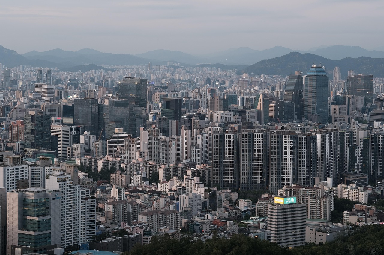 City, sunset, seoul, nature, buildings, skyline, evening, twilight, dusk, south korea