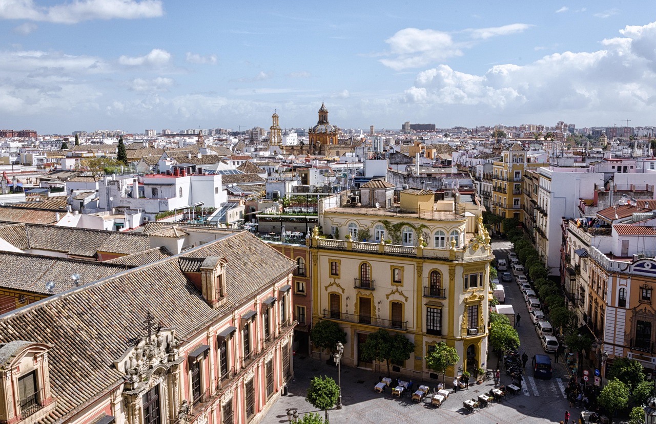 City, architecture, urban landscape, travel, panorama, panoramic image, sightseeing, tourism, urban, house, skyline, building, heaven, seville, spain, andalusia