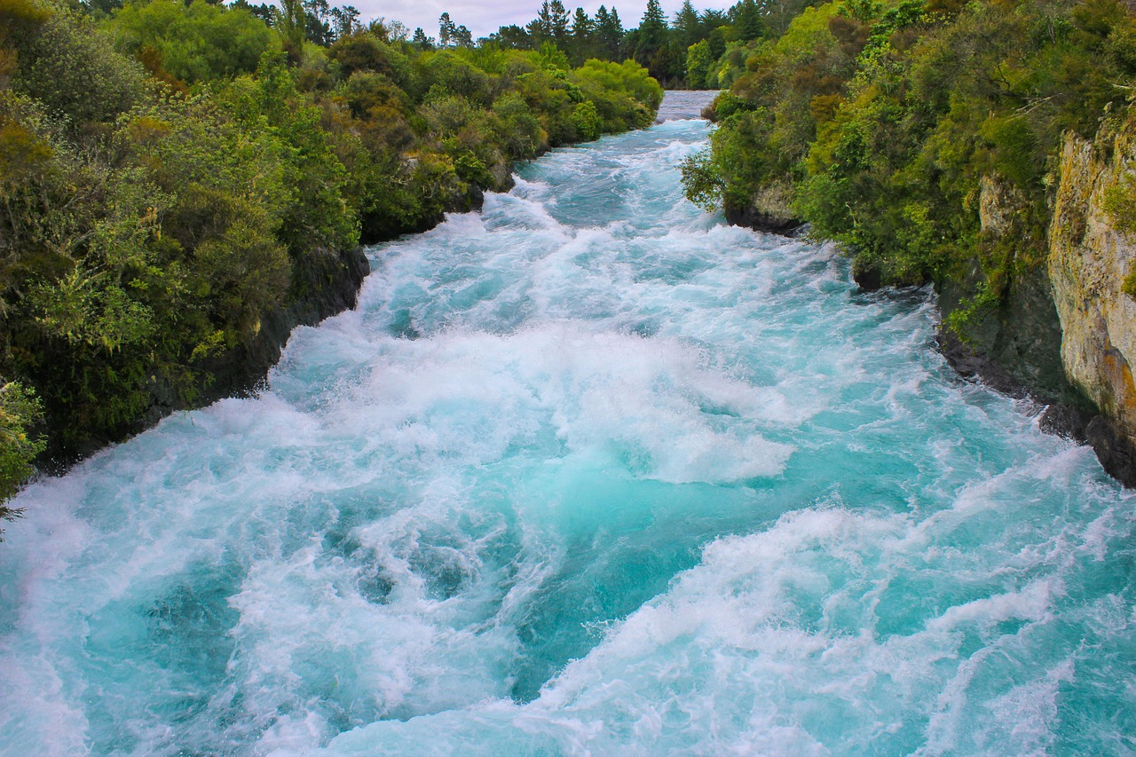Huka river, water, waterfall, new zealand, nature, north island, lake taupo, blue news, blue waterfall, blue river, blue lake, blue island, blue new