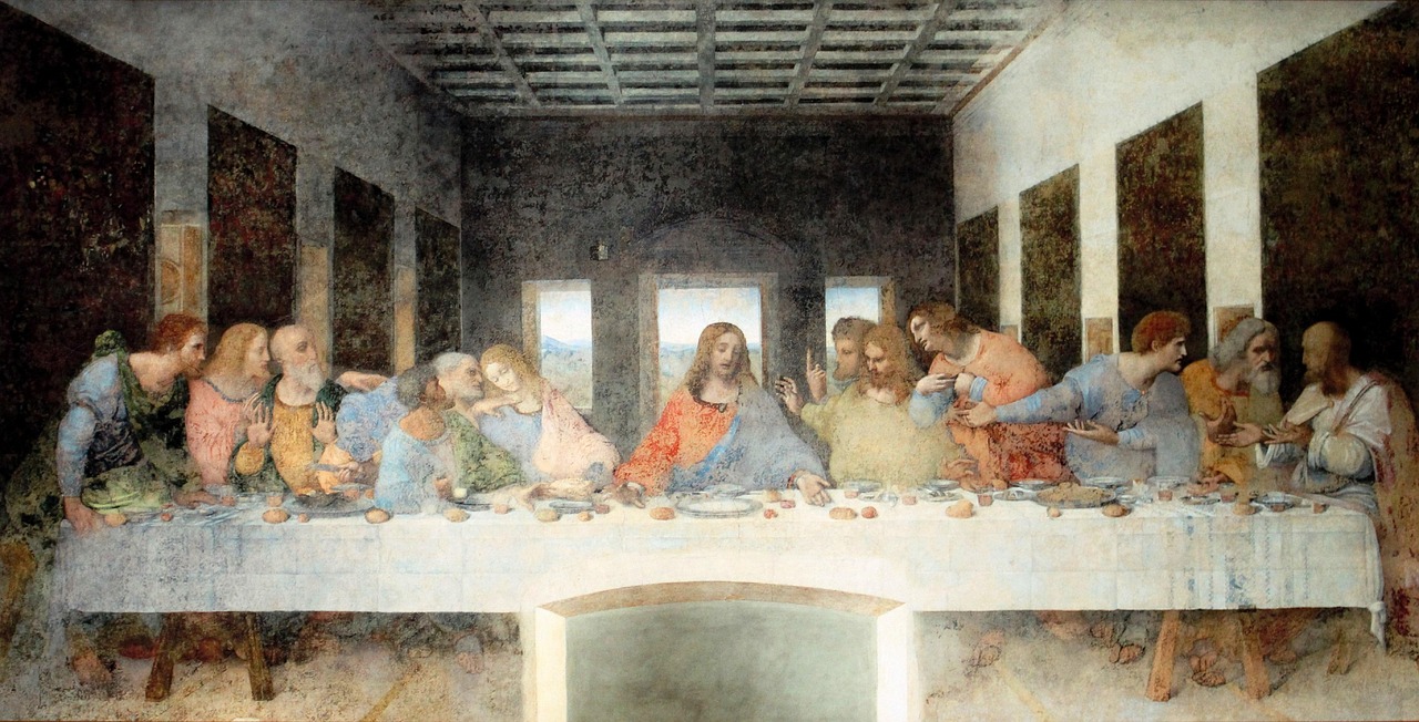Painting, supper, artwork, mural, leonardo da vinci, l'ultima cena, seccotechnik dominican monastery, santa maria delle grazie, milan, italy, supper, supper, supper, supper, supper