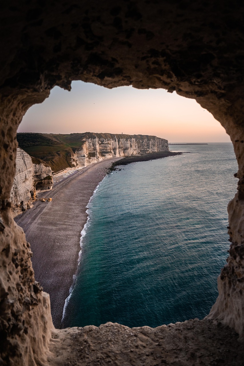 Etretat, beach, sunrise, normandy, france, sea, landscape, coast, water, nature, cliff, rock, ocean, limestone, white cliffs, sunset, tourism, etretat, beach, beach, france, france, france, france, se