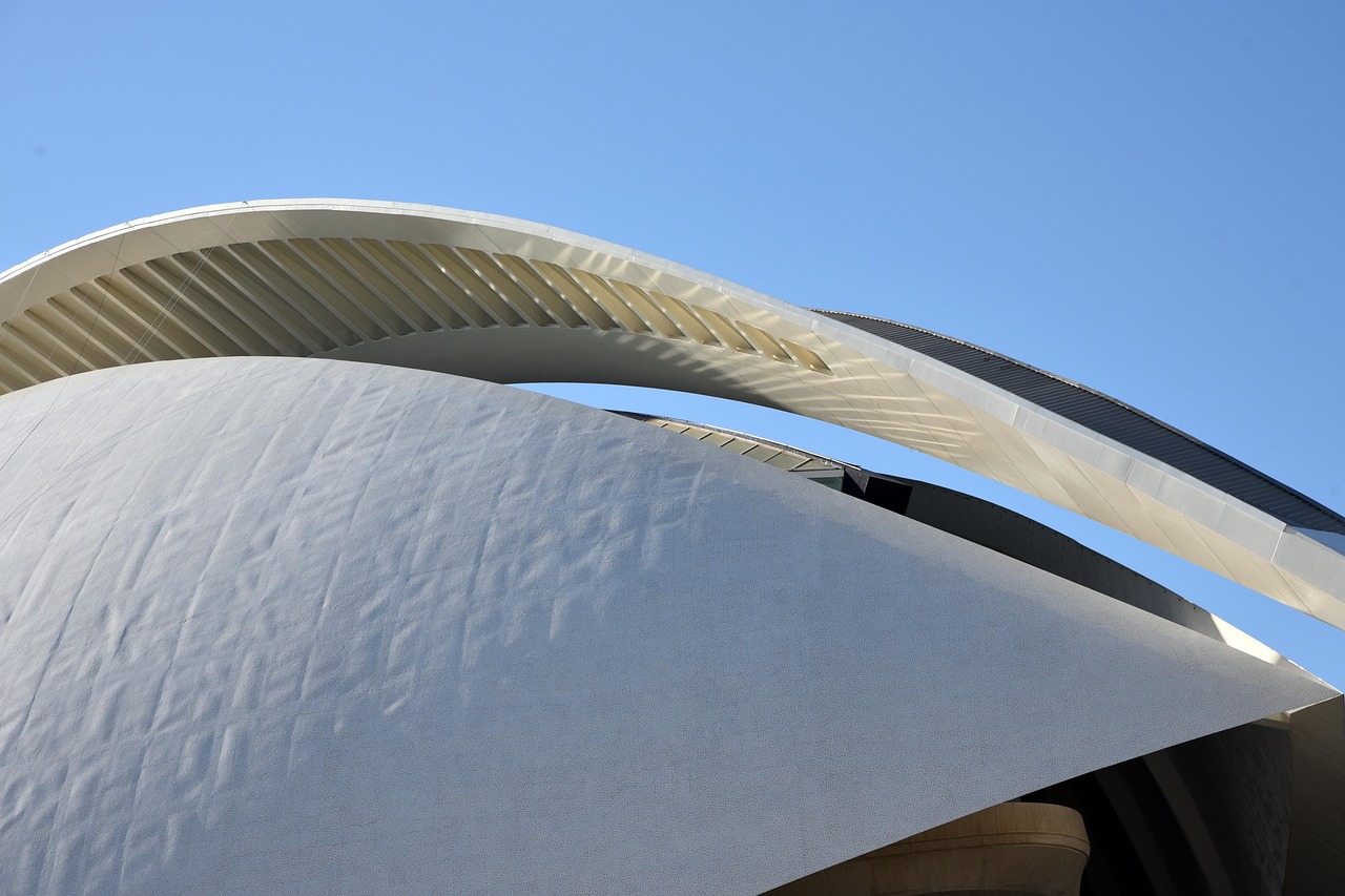 Outdoors, sky, panoramic, europe, valencia, blue sky, spain, urban, architecture, city, blue, panorama, european, nature, cityscape, famous, building, skyline