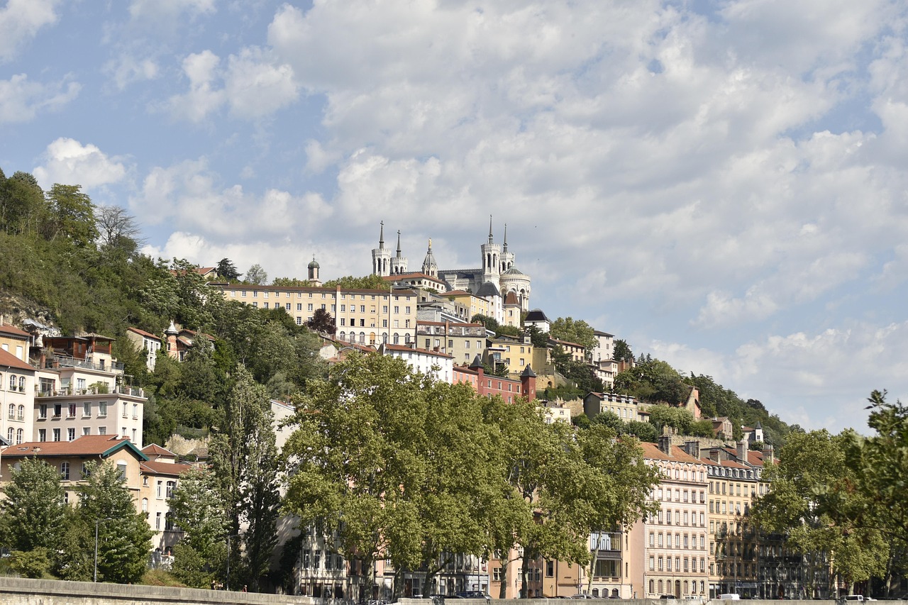 Lyon, france, architecture, monument, basilica, sky, vieux lyon, nature, notre-dame, fourviere, romanesque, byzantine