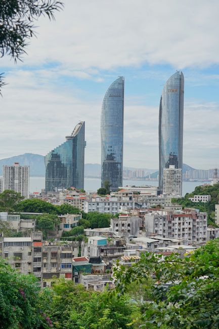 Captivating view of modern skyscrapers and urban landscape in Xiamen.