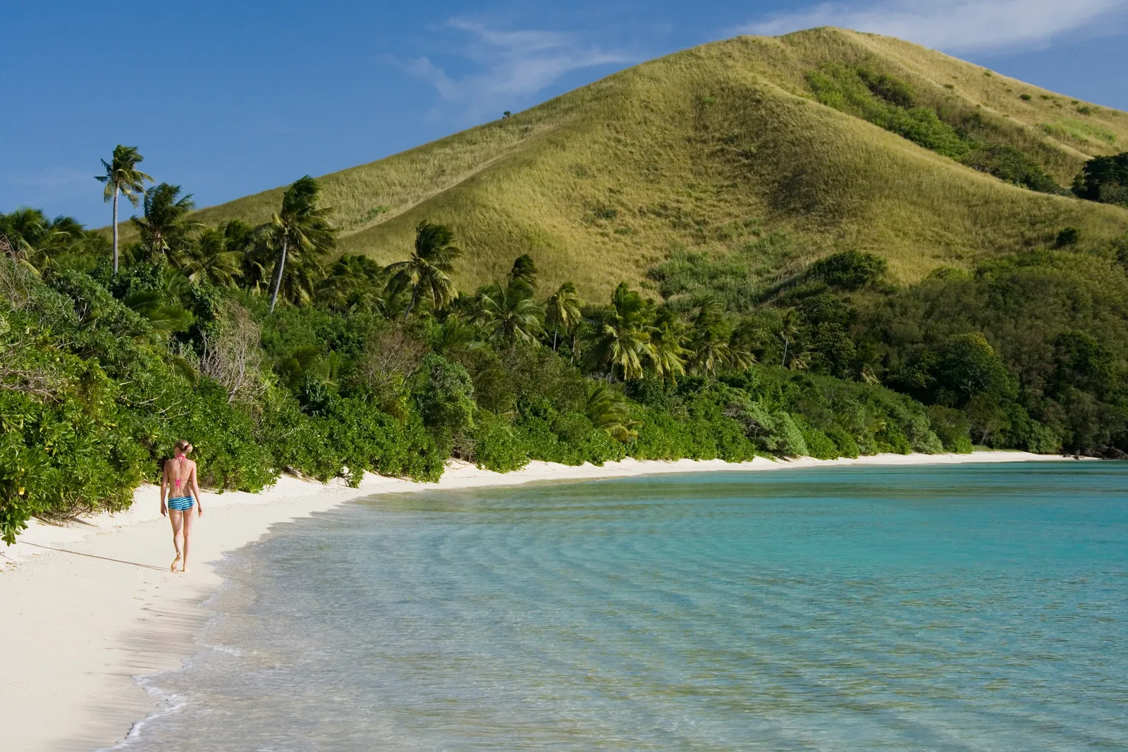 Green hills above a quiet bay in the Yasawa Islands, Fiji