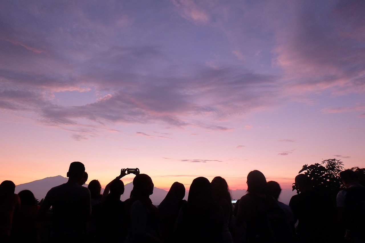 Sunset, yogyakarta, indonesia, landscape, summer, evening, dusk, nature, twilight, silhouette